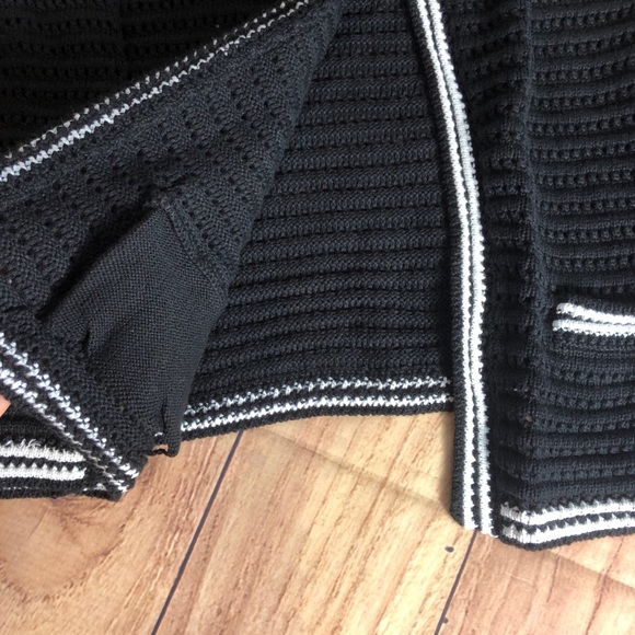 NWT CHARTER CLUB | Garden Party Black Cardigan Med - Picture 5 of 7